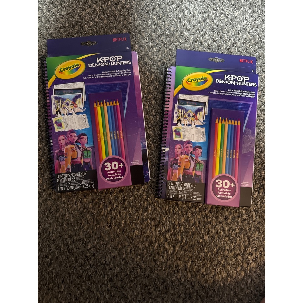 Crayola K-Pop Demon Hunters Netflix Color & Sketch Activity Pad Set of 2 New